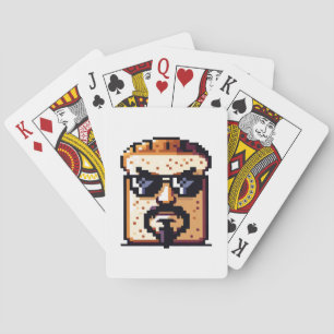 Seriöst Bread - luddigt Pixel Art Retro-tecken Casinokort