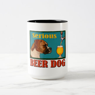 Seriöst öl Retro Boxer Hund Craft Beer Älskare Två-Tonad Mugg