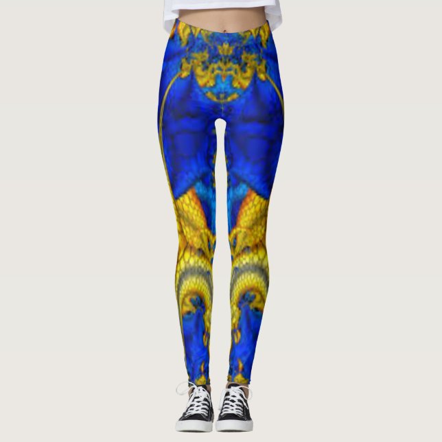 Sermentin Safirblå Avatar Leggings (Framsida)