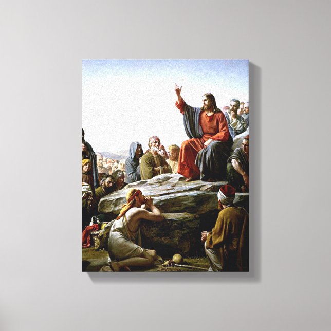 Sermon på berget - Carl Bloch-tavlan Canvastryck (Framsida)