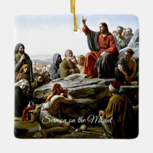 Sermon på berget - Carl Bloch-tavlan Julgransprydnad Keramik