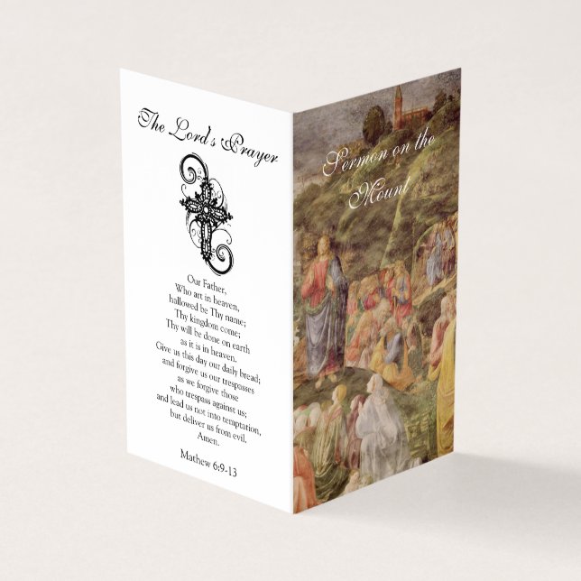 Sermon på monteringen - Prayer Card Visitkort (Utsida)