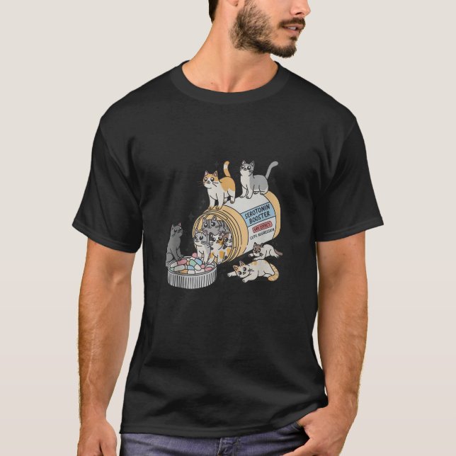 Serotonin Booster Cats Side Effect Cute Aggression T Shirt (Framsida)