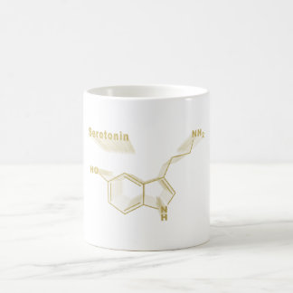Serotonin Hormone Strukturell kemisk formel guld Kaffemugg