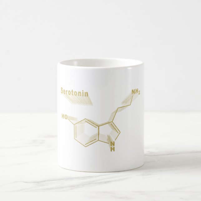 Serotonin Hormone Strukturell kemisk formel guld Kaffemugg (Center)