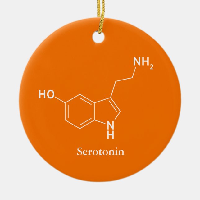 Serotonin Molecule Chemistry Science Coola Julgransprydnad Keramik (Framsidan)