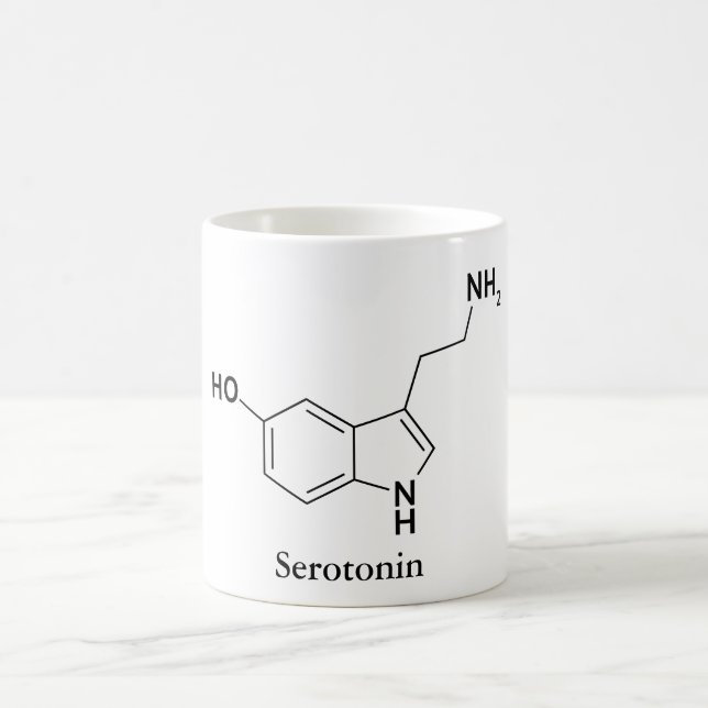 Serotonin Molecule Chemistry Science Kaffemugg (Center)