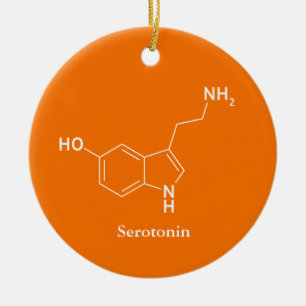 Serotonin Molekyl Kemi Vetenskap Cool Julgransprydnad Keramik