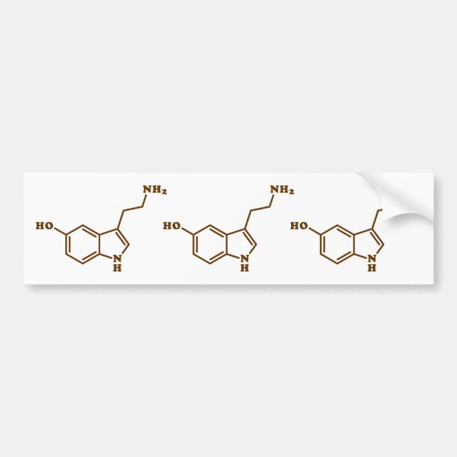 Serotonin molekylär kemisk formel bildekal (Framsidan)
