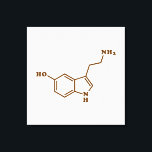 Serotonin molekylär kemisk formel canvastryck<br><div class="desc">Serotoninmolekyl ~ Kemisk strukturformel Organic Compound. Globe Trotters specialiserar sig på idiosynkratiskt bildmaterial från hela världen. Här hittar du unika hälsningskort,  vykort,  Poster,  Mousepads med mera.</div>