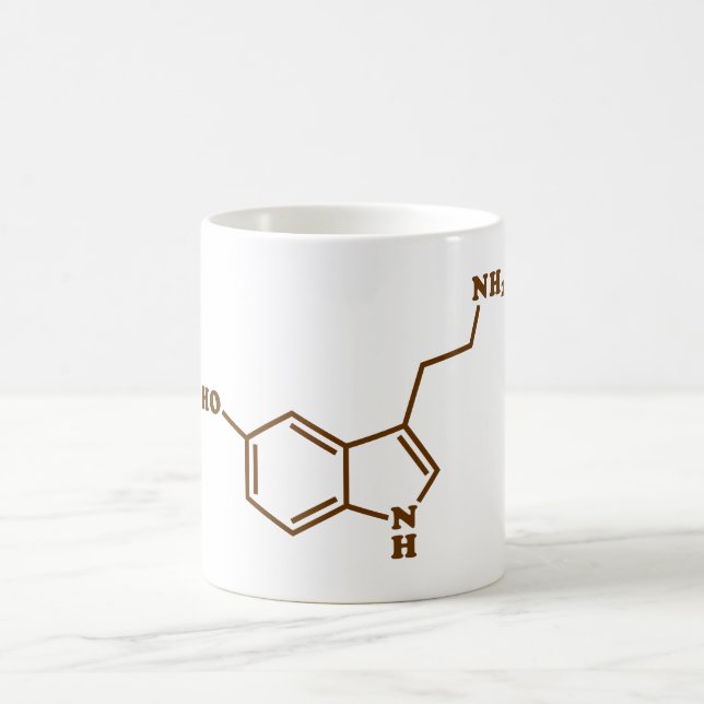 Serotonin molekylär kemisk formel kaffemugg (Center)
