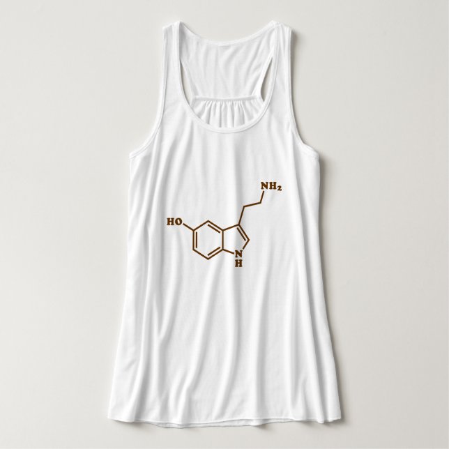 Serotonin molekylär kemisk formel linne med racerback  (Design framsida)
