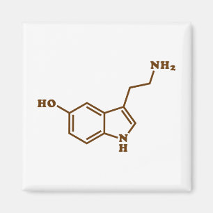 Serotonin molekylär kemisk formel magnet