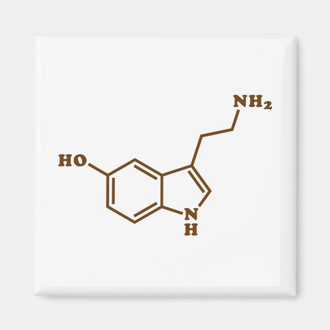 Serotonin molekylär kemisk formel magnet (Framsidan)