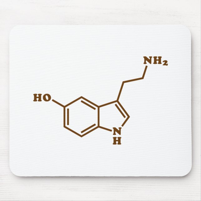 Serotonin molekylär kemisk formel musmatta (Framsidan)