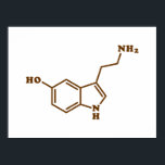 Serotonin molekylär kemisk formel poster<br><div class="desc">Serotoninmolekyl ~ Kemisk strukturformel Organic Compound. Globe Trotters specialiserar sig på idiosynkratiskt bildmaterial från hela världen. Här hittar du unika hälsningskort,  vykort,  Poster,  Mousepads med mera.</div>