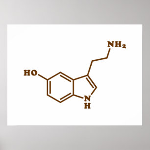 Serotonin molekylär kemisk formel poster