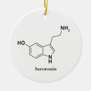 Serotonin Molekylär Struktur Kemi Vetenskap Julgransprydnad Keramik