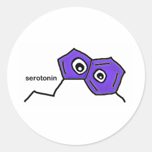 Serotonin Neurotransmitter Runt Klistermärke