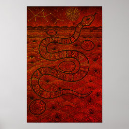 Serpent Aboriginal Dot Poster