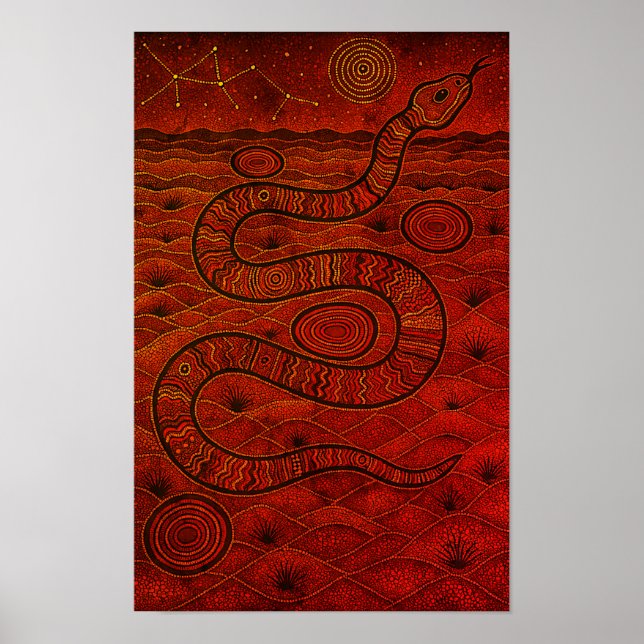 Serpent Aboriginal Dot Poster (Framsidan)