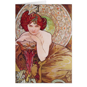 Serpent Art nouveau Hälsningskort