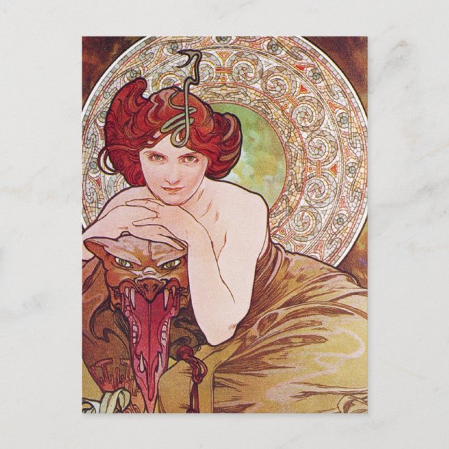Serpent Art nouveau Vykort (Framsida)
