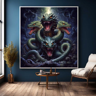 Serpent Dragon Monster Canvastryck