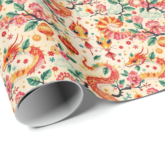 Serpent Dreams Chiness nytt år Presentpapper (Rullad Hörn)