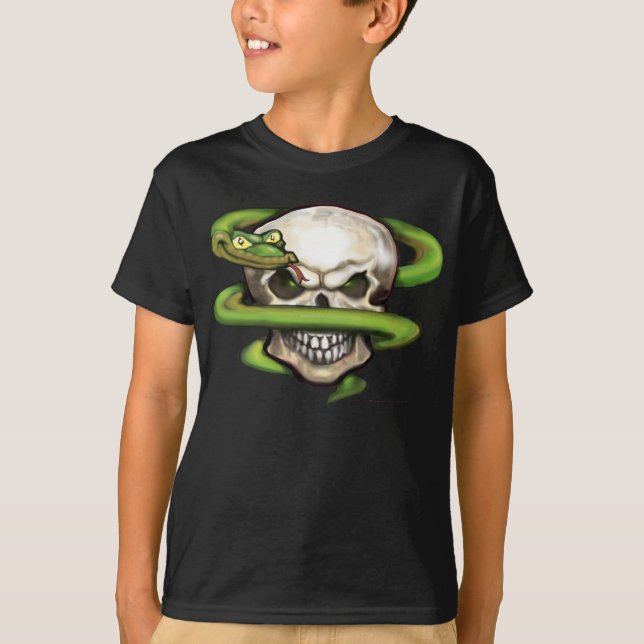 Serpent Evil Skull Tee Shirt (Framsida)