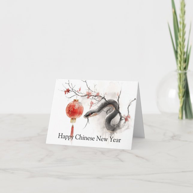 Serpent för det orienterade kinesiska nyåret kort (Framsida)