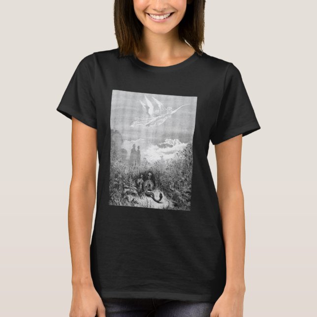 Serpent Gustave Dore Divine Comedy Dantes Purg T Shirt (Framsida)