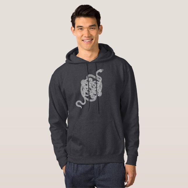 Serpent Knot [vit] Hoodie (Hel framsida)