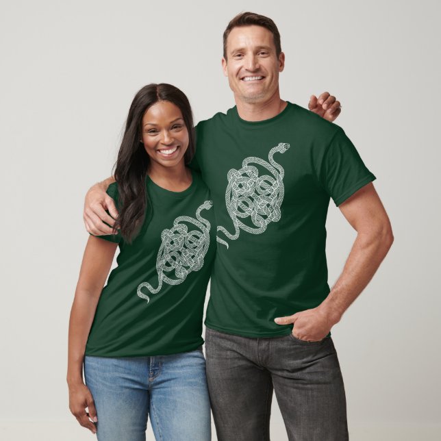 Serpent Knot [vit] T Shirt (Unisex)