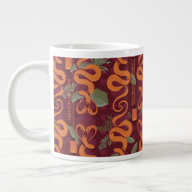 Serpent Luxe Mönster - White Lotus Jumbo Mugg (Vänster)