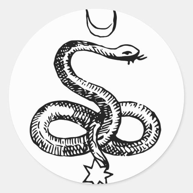 Serpent - Pagan-symboler Runt Klistermärke (Framsida)