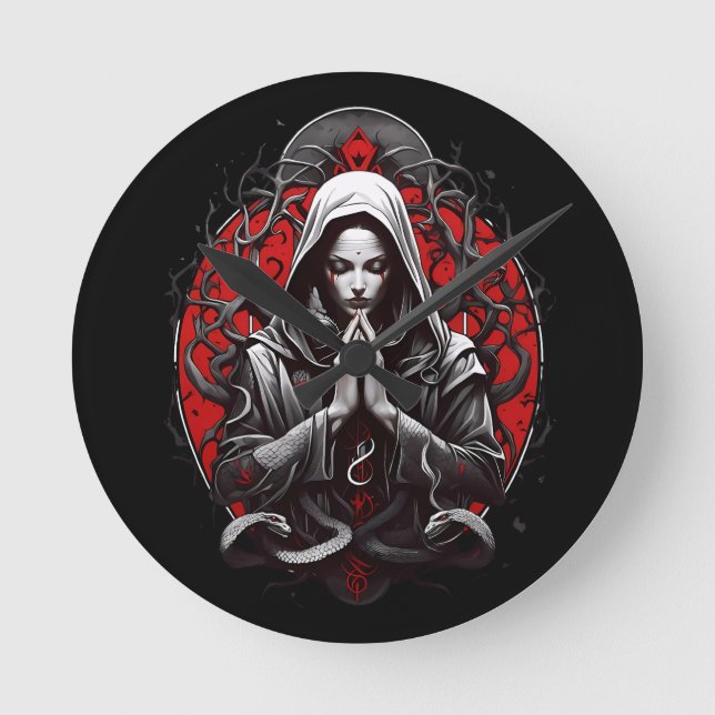 Serpent Priestess of the Shadow Grove Rund Klocka (Framsida)