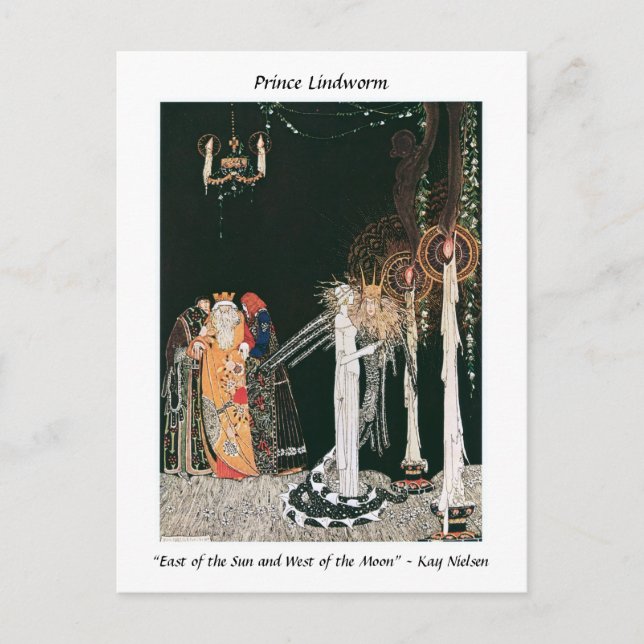 Serpent Prince Bröllop Art nouveau fantasi Vykort (Framsida)