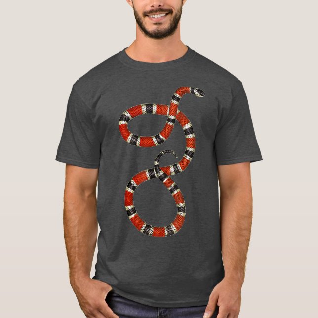 Serpent Red Black Coral Snake Educational T Shirt (Framsida)