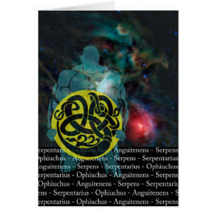 Serpentarius, Ophiuchus, Serpent Bearer Hälsningskort