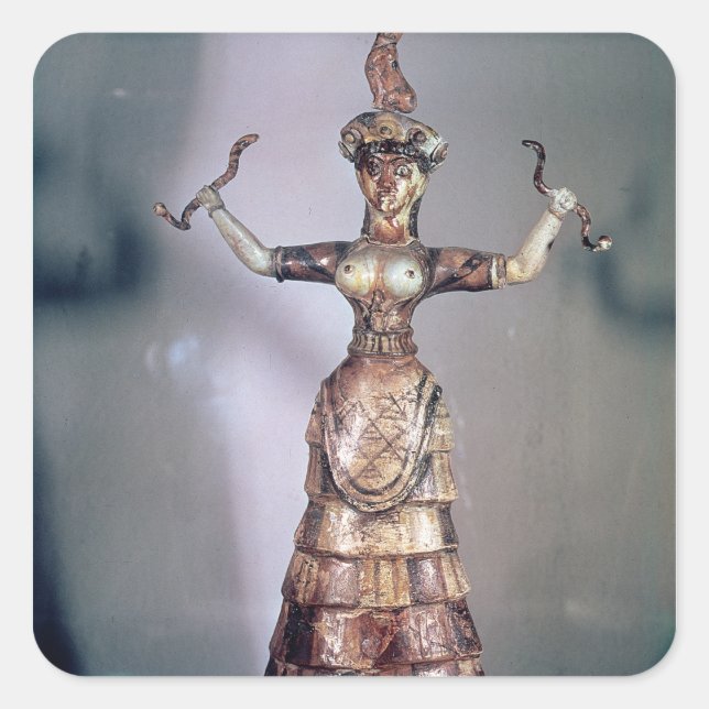 Serpenternas gudinna fyrkantigt klistermärke (Framsida)