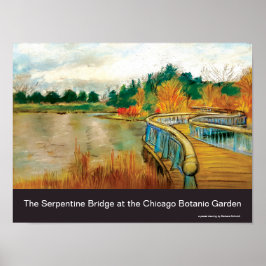 Serpentine Bridge vid Chicago Botanic Garden Poster