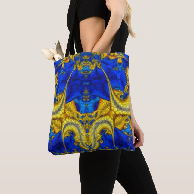 Serpentine Sapphire Blue Avatar Totebag Tygkasse (Närbild)