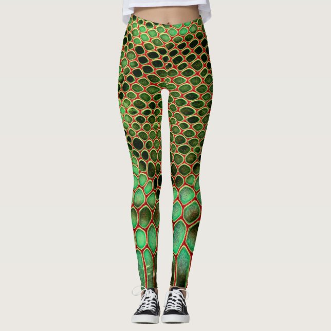 Serpentine Stil: Exotic Skin Background Leggings (Framsida)