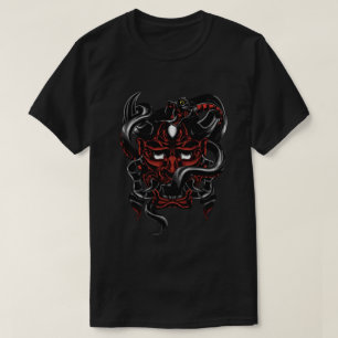 Serpents embrace Demon Oni Mask T Shirt
