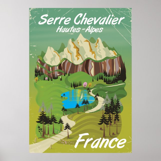 Serre Chevalier, Frankrike-skidreseaffisch Poster (Framsidan)