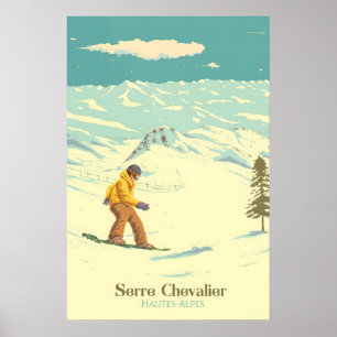 Serre Chevalier Snowboardings Resoraffisch Poster