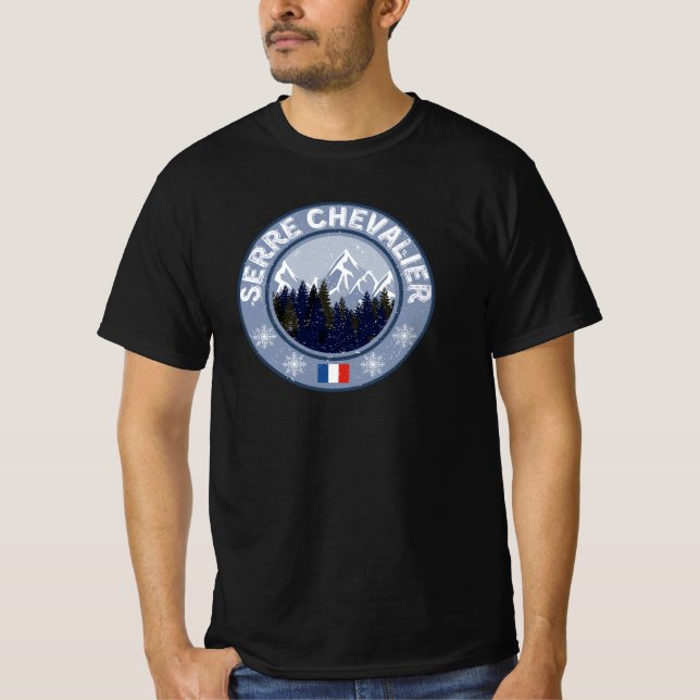 Serre Chevalier Station de Ski T Shirt (Framsida)