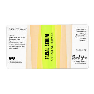Serumetiketter för stripe Bläck Neon Dropper Flask Fraktsedel
