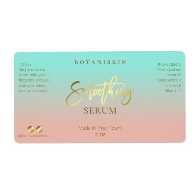 Serumetiketter för utjämning av rosa och blå Guld Fraktsedel (Framsidan)